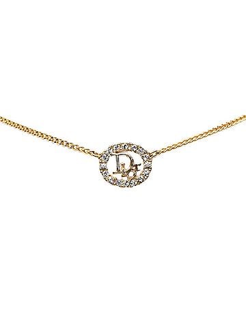 Christian Dior Christian Dior Dior Logo Necklace, Gold Plated, Rhinestones, Women's (view 1)