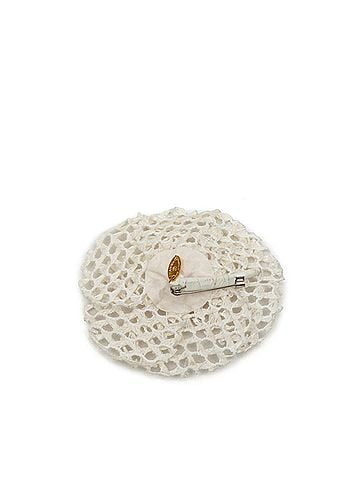Chanel Chanel Camellia Brooch, White Metal Mesh, Women's CHANEL (view 2)