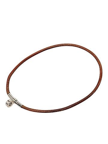Hermès Hermes Double Kelly Choker Bracelet Accessory Brown Silver Metal Leather Women's HERMES (view 1)