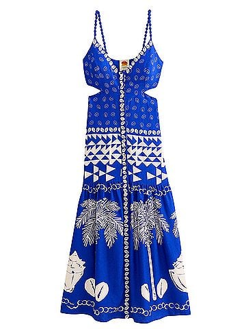FARM Rio Blue Mixed Ondina Midi Casual Dress (view 1)