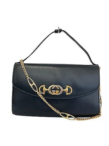Gucci GUCCI Zumi Leather Chain Shoulder Bag 572375 Black Women's (view 1)