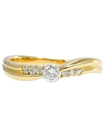Unbranded 18K (18-karat) Yellow Gold Ring, 1 Diamond, 0.27ct, Total Weight 3.5g, Jewelry (view 1)