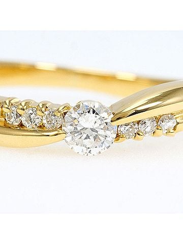 Unbranded 18K (18-karat) Yellow Gold Ring, 1 Diamond, 0.27ct, Total Weight 3.5g, Jewelry (view 2)
