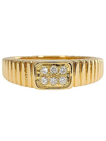 Unbranded 18K (18-karat) Yellow Gold Ring with 1 Diamond (carat mark not specified), Total Weight 5.9g, Jewelry (view 1)