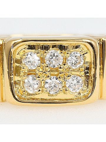 Unbranded 18K (18-karat) Yellow Gold Ring with 1 Diamond (carat mark not specified), Total Weight 5.9g, Jewelry (view 2)