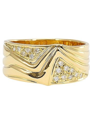 Unbranded 18K (18-karat) Yellow Gold Ring with 0.12ct Diamond, Total Weight 5.5g, Jewelry (view 1)