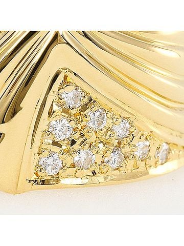 Unbranded 18K (18-karat) Yellow Gold Ring with 0.12ct Diamond, Total Weight 5.5g, Jewelry (view 2)