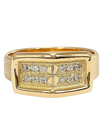 Unbranded 18K (18-karat) Yellow Gold Ring with 0.13ct Diamond, Total Weight 4.7g, Jewelry (view 1)