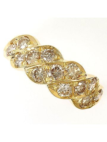 Unbranded 18K (18-karat) Yellow Gold Ring, 1 Brown Diamond, 1.00ct, Total Weight 2.6g, Jewelry (view 1)
