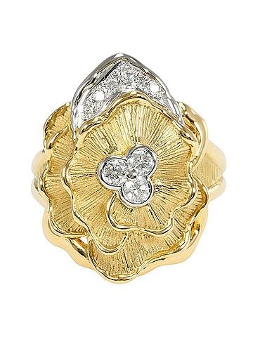 Unbranded PT900 Platinum 18K Yellow Gold Ring, 1 Diamond 0.29ct, Total Weight 11.2g, Jewelry (view 1)