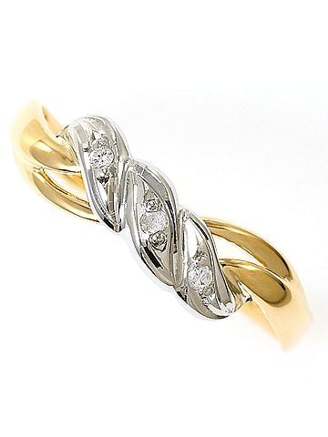 Unbranded PT900 Platinum 18K Yellow Gold Ring with 0.02ct Diamond, Total Weight 1.7g - Jewelry (view 1)