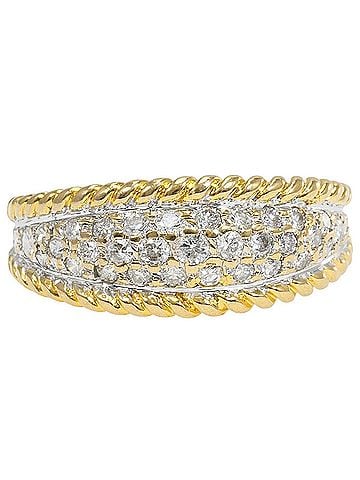 Unbranded 18K (18-karat) Yellow Gold Ring with 1 Diamond (carat mark not specified), Total Weight 2.9g, Jewelry (view 1)