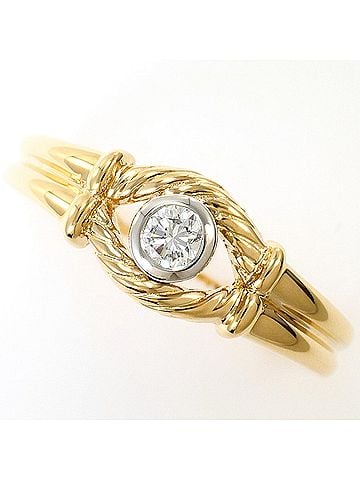 Unbranded PT900 Platinum 18K Yellow Gold Ring with 0.11ct Diamond, Total Weight 3.2g - Jewelry (view 1)