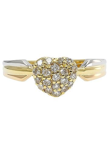 Unbranded PT900 Platinum 18K Yellow Gold Ring, 1 Diamond 0.30ct, Total Weight 3.9g, Jewelry (view 1)