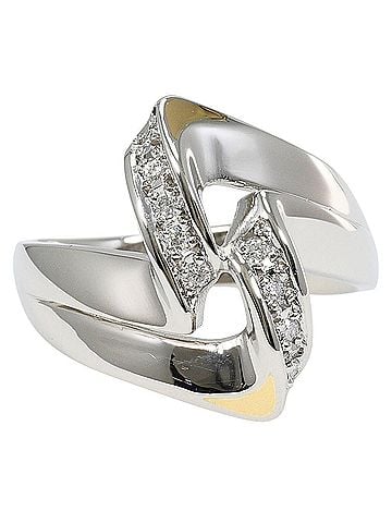 Unbranded PT900 Platinum 18K Yellow Gold Ring, 1 Diamond (0.09ct), Total Weight 9.1g, Jewelry (view 1)