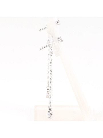 Unbranded K14 14K WG White Gold Earrings with 0.09ct Diamonds, Total Weight 0.6g, Jewelry (view 2)
