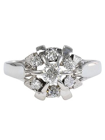Unbranded PT900 Platinum Ring with 1 Diamond (carat weight not stamped), Total Weight 5.5g, Jewelry (view 1)