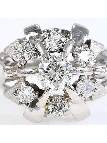 Unbranded PT900 Platinum Ring with 1 Diamond (carat weight not stamped), Total Weight 5.5g, Jewelry (view 2)