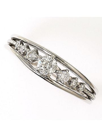 Unbranded PT900 Platinum Ring, 1 Diamond (0.189ct and 0.10ct), Total Weight 4.4g, Jewelry (view 1)