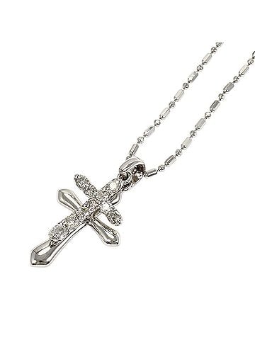 Unbranded PT900 Platinum / PT850 Necklace with 0.2ct Diamond, Total Weight 6.0g, 42cm, Jewelry (view 1)