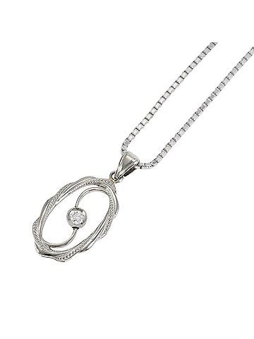 Unbranded Pm Platinum PT850 Necklace with Diamond (carat weight not stamped), Total Weight 7.9g, 50cm, Jewelry (view 1)