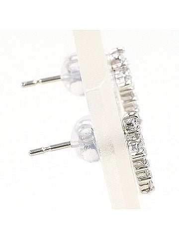 Unbranded PT900 Platinum Earrings with 0.1ct Diamonds, Total Weight 1.0g, Jewelry (view 2)