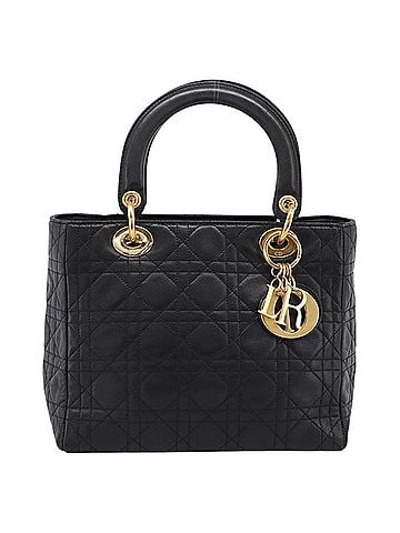 Dior Vintage Lady Dior Leather Black Leather Handbag (view 1)