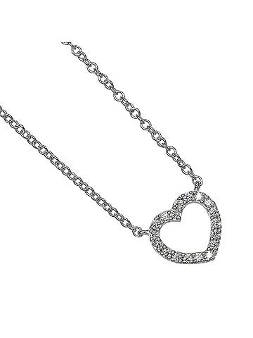 Tiffany & Co. Metro Open Heart Pendant 18K White Gold And Diamonds Silver White_Gold Necklace Jewelry (view 1)