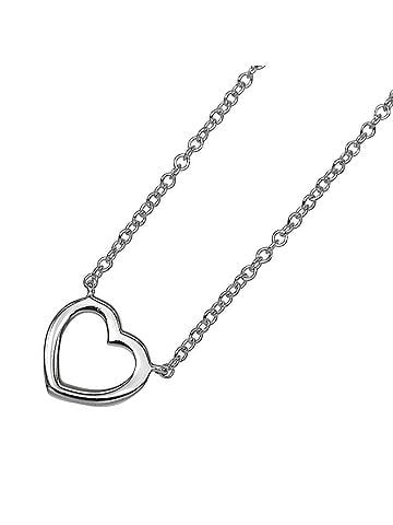 Tiffany & Co. Metro Open Heart Pendant 18K White Gold And Diamonds Silver White_Gold Necklace Jewelry (view 2)