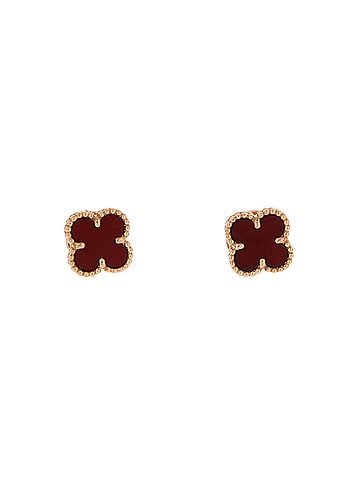 Van Cleef & Arpels Sweet Alhambra Stud Earrings 18K Rose Gold and Carnelian (view 1)