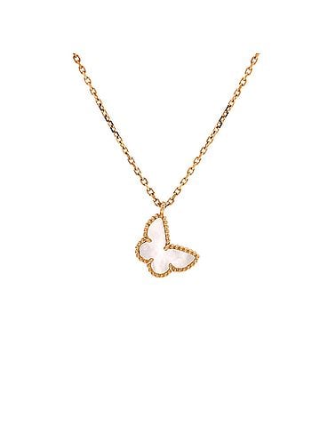 Van Cleef & Arpels Sweet Alhambra Butterfly Pendant Necklace 18K Yellow Gold and Mother of Pearl (view 1)
