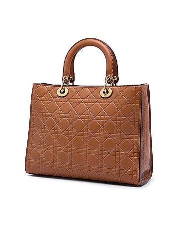 Dior Large Ultra Matte Calfskin Cannage Embossed Lady Dior (view 2)