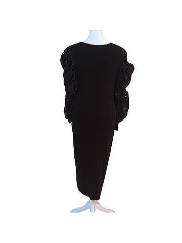 Express Eyelet Lace Puff Sleeve Ribbed Dress Cocktail Dress (view 2)