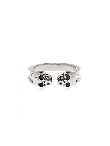 Alexander McQueen Twin Skull Ring (view 2)