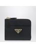 Prada 100% Leather Black Small Saffiano Leather Zip Wallet One size - photo 1