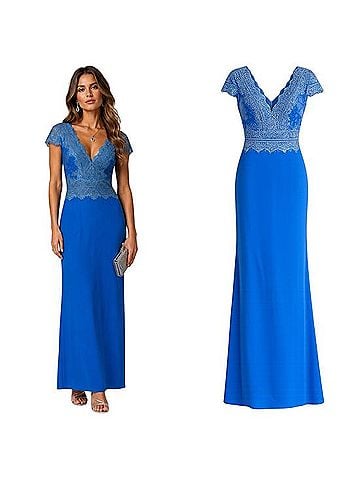 Tadashi Shoji Nolan Lace Bodice Gown Cocktail Dress (view 1)