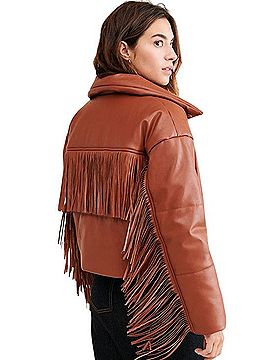 Blank NYC fringe puffer Jacket (view 1)
