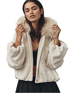 Maeve fur collar jacket Jacket (view 1)