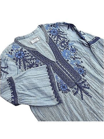 Johnny Was Workshop Embroidered Floral Cotton Mini Shift Dress Casual Dress (view 1)