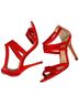 Alexandre Birman 100% Leather Red Gold Heels Size 6 1/2 - photo 1