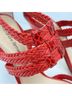 Alexandre Birman 100% Leather Red Gold Heels Size 6 1/2 - photo 4
