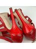 Alexandre Birman 100% Leather Red Gold Heels Size 6 1/2 - photo 8