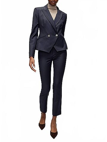 Veronica Beard Dell Scuba Slim Leg Pants in Navy (view 2)