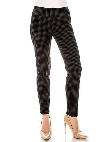 Zac & Rachel Printed Velvet Ankle Pull-On Pants in Navy/Black (view 2)