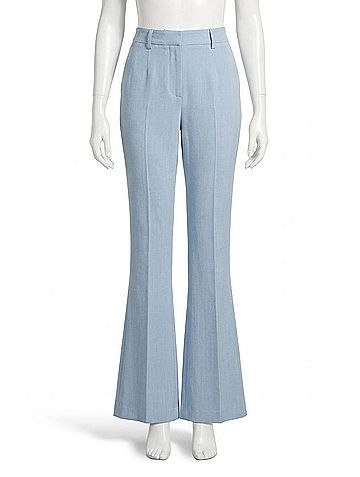 Barbara Bui Herringbone Bootcut Trouser in Sky Blue (view 1)