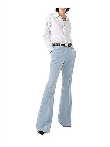 Barbara Bui Herringbone Bootcut Trouser in Sky Blue (view 2)