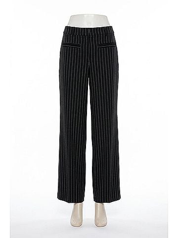 Central Park West Women's Astrid Pinstripe Trousers in Black (view 1)