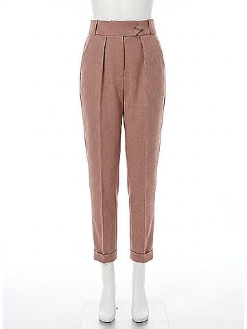 Tara Jarmon Paseo 7/8-Length Pants in Burgundy Check (view 1)