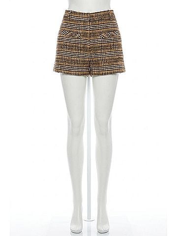 Central Park West Billie Micro Short in Plaid (view 1)