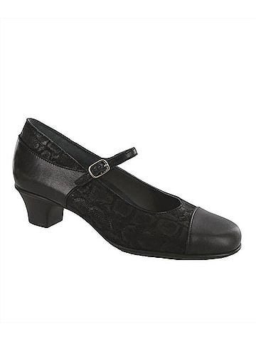 SAS Women's Isabel Mary Jane Heel in Black/ Snake (view 1)